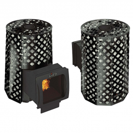 Дровяная банная печь GrillD Violet Romb Long Window Max, камень 100 кг