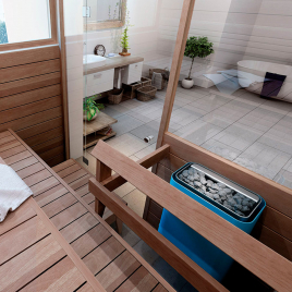Печь для сауны электрическая 220в Helo Vienna 80 STS, 8 кВт, серый цвет
