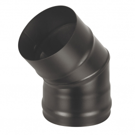 Колено Везувий BLACK (AISI 430/0,8мм) 45* 2-х секц. д.150
